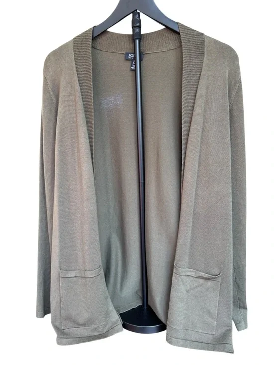 Jones New York Open-Front Olive Green Women's S Cardigan Sweater Nice Weight - Picture 2 of 9